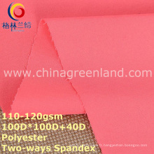 Polyester Pongee Spandex Tissu de teinture simple pour femme textile (GLLML293)